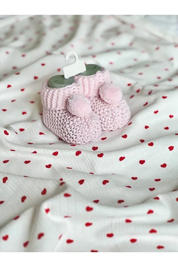 Детские пинетки для новорожденных вязаные Dusty Pink Betsy Studio — фото 3