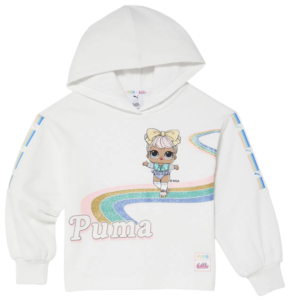 Детское худи LOL Dawn Fleece PUMA, цвет White/Multi