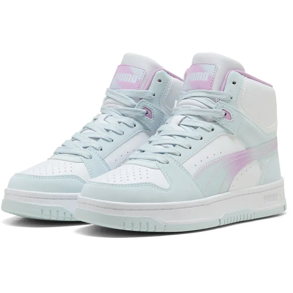 Детские кроссовки для девочек с переливающимся эффектом Rebound Slam Mid Faded Glow Puma, White — фото 2