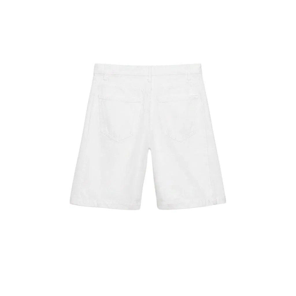 Женские джинсовые шорты ZW Denim Shorts ZARA, White — фото 3