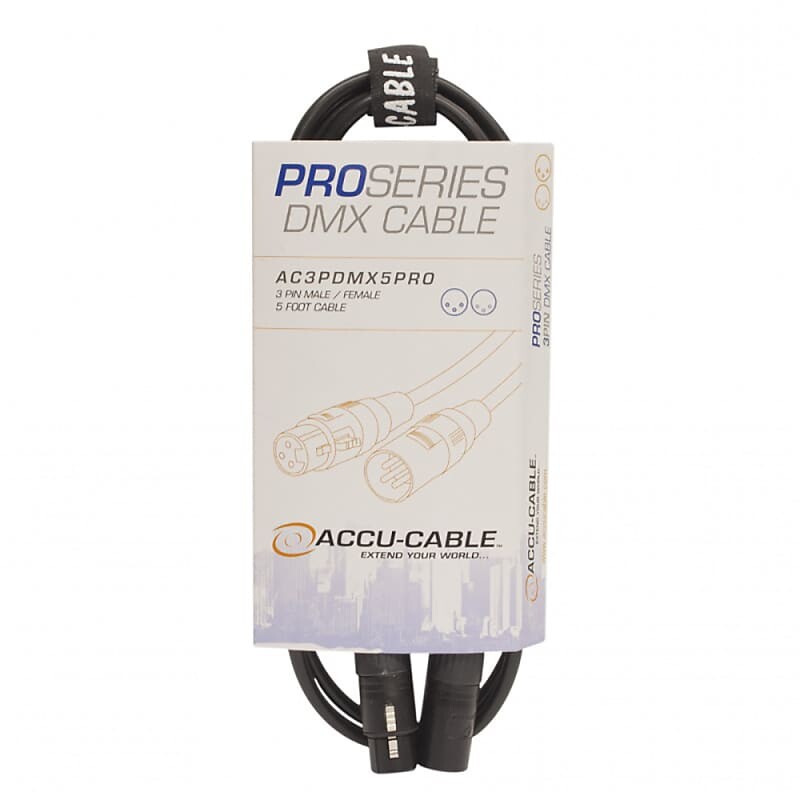 

ADJ American DJ AC3PDMX5PRO Кабель Accu-Cable Pro Series 5' DMX, 3-контактный
