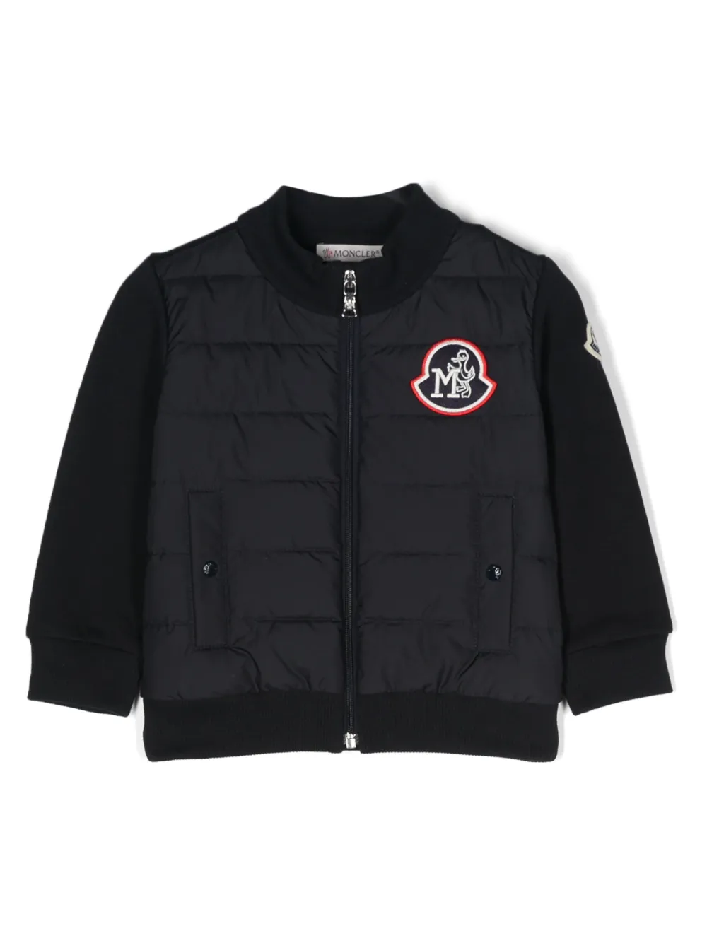 

Пуховик с нашивкой-логотипом Moncler Enfant, синий