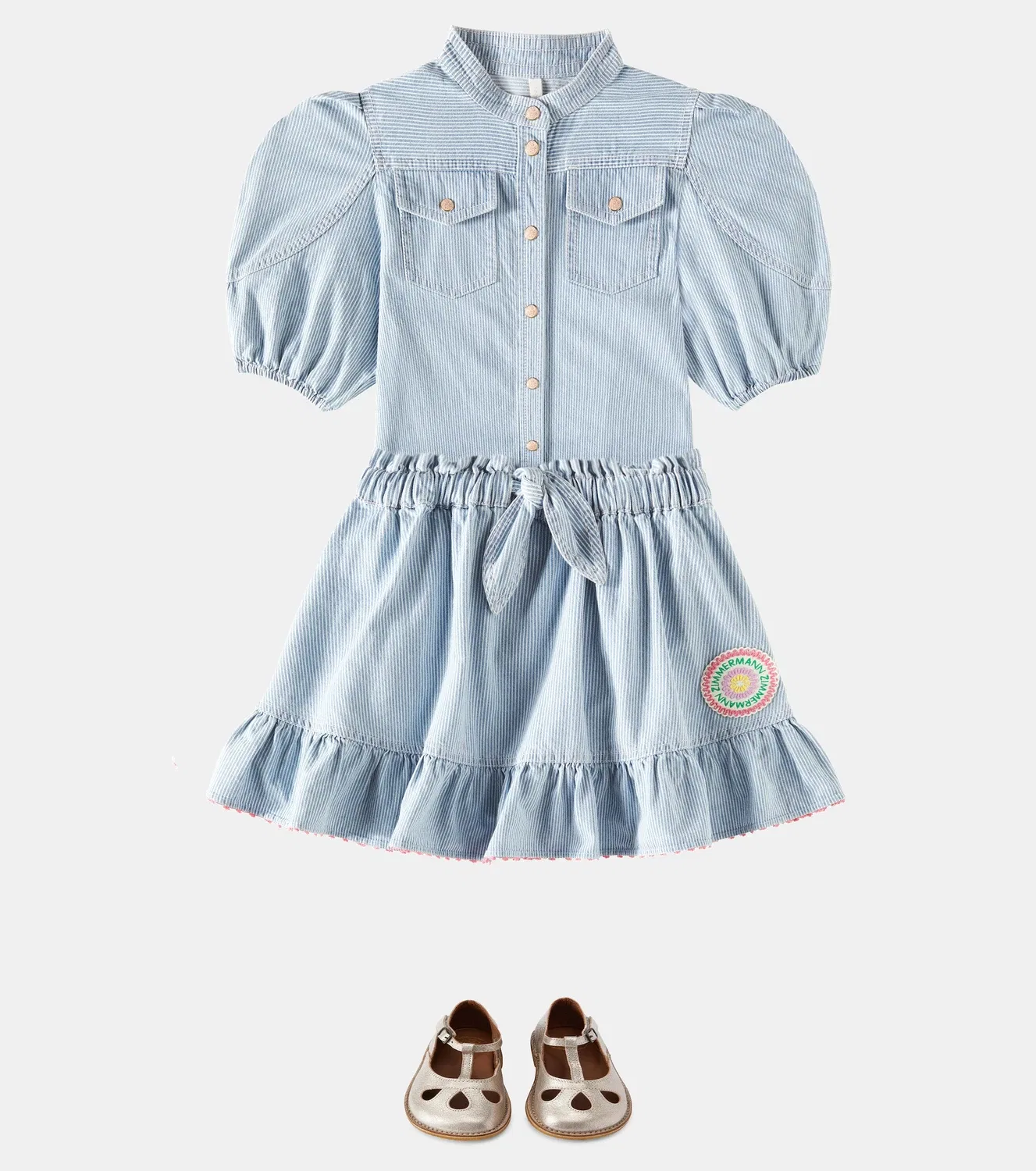 Топ с длинным рукавом в полоску Wylie Utility Zimmermann Kids, синий — фото 2