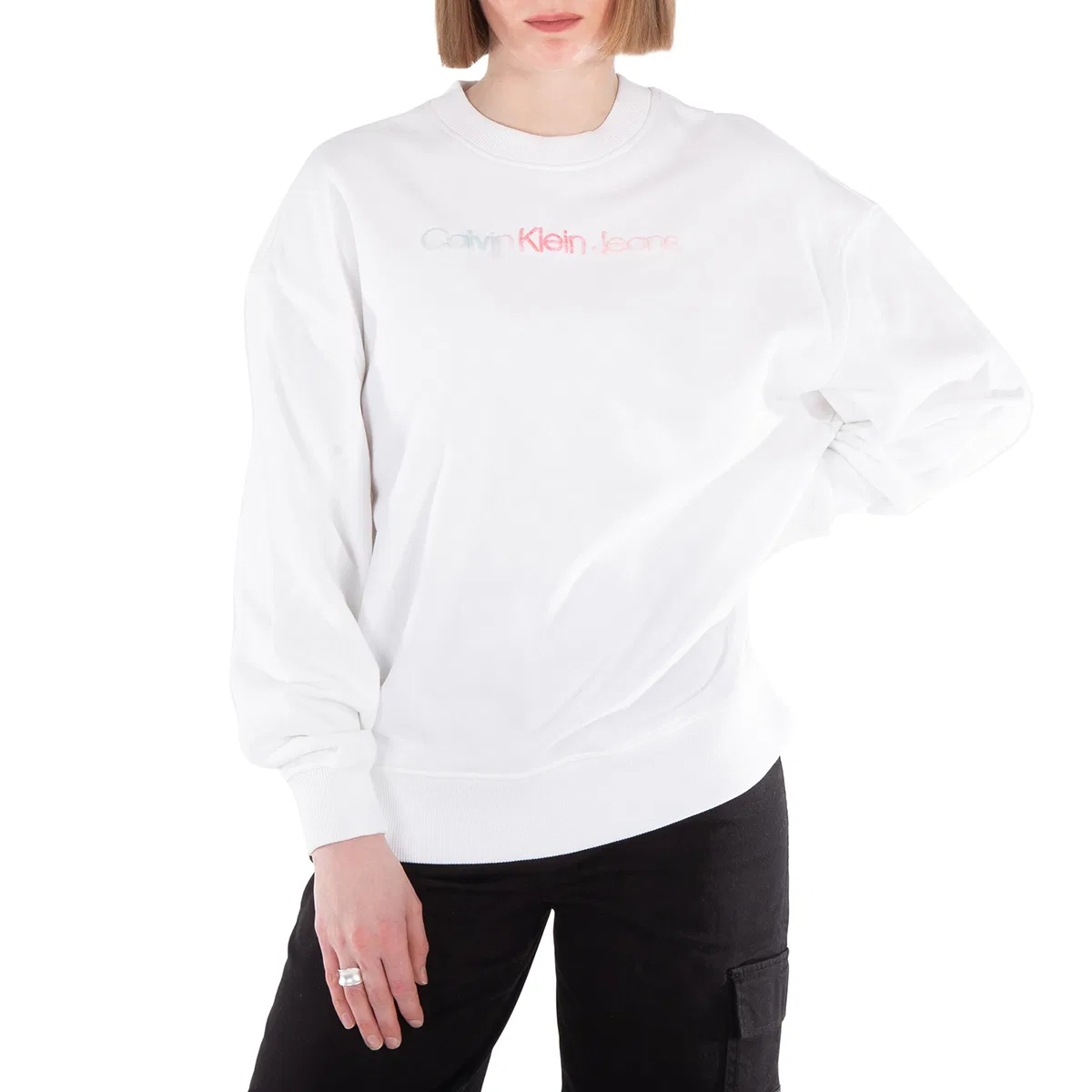 Женский свитшот Calvin Klein Diffused Logo Crewneck Calvin Klein, Bright White