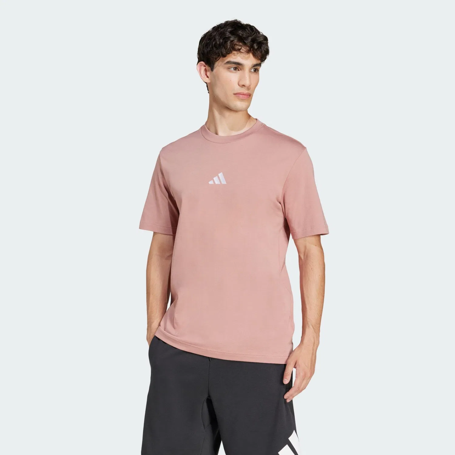 Мужская футболка с логотипом Essentials Small Logo Single Jersey Adidas, Altrosa Weiss