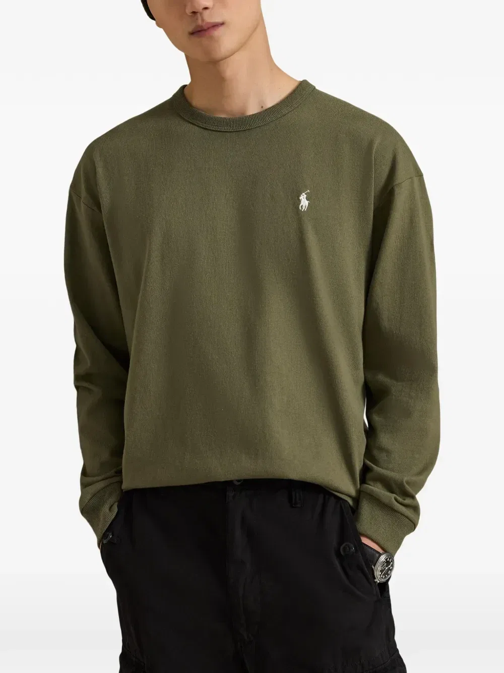 Футболка Relaxed Fit из джерси с длинными рукавами POLO RALPH LAUREN, зеленый — фото 3