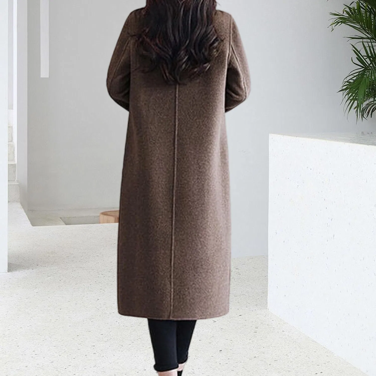 Женское зимнее двубортное пальто Classic Trench Coat, Caff file — фото 3