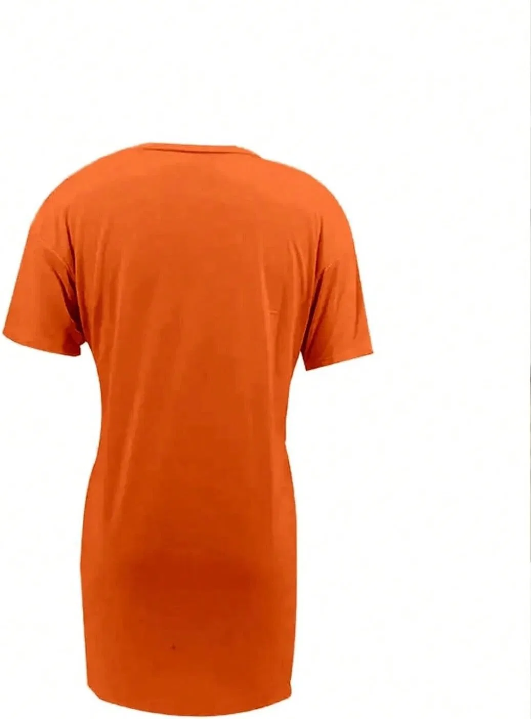 Женское повседневное платье-футболка с разрезом, Orange — фото 4