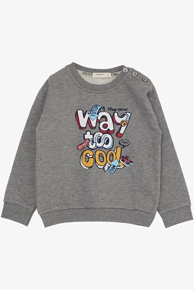 Детский спортивный комплект с принтом 3D Lettering Print Breeze, Dark Gray Melange — фото 3