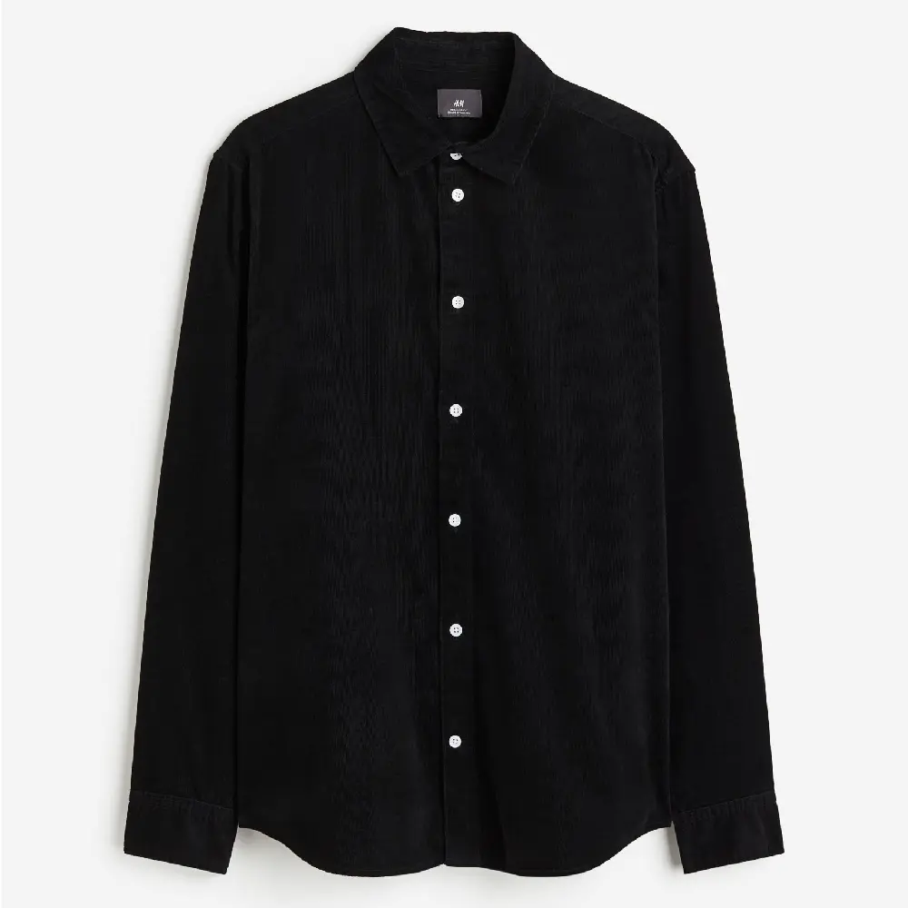 

Рубашка H&M Regular Fit Corduroy, черный