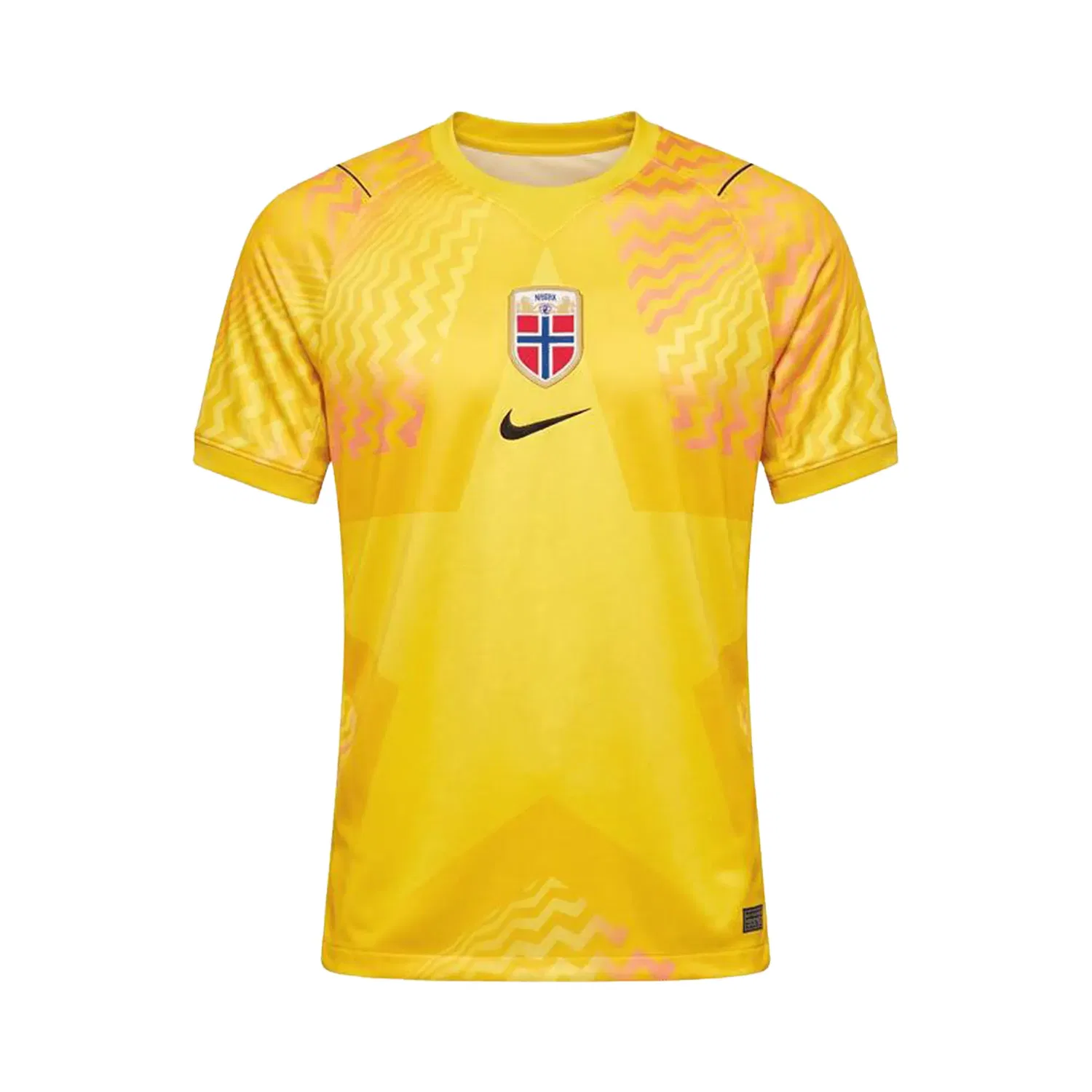 Вратарская футболка Nike Dri-Fit с коротким рукавом, посвященная чемпионату мира по футболу в Норвегии 2026 года, желтый