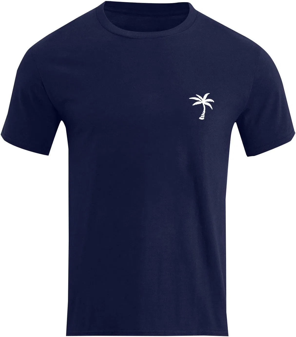 Мужская футболка с принтом пальмы, Crew Neck, Dark Blue — фото 4
