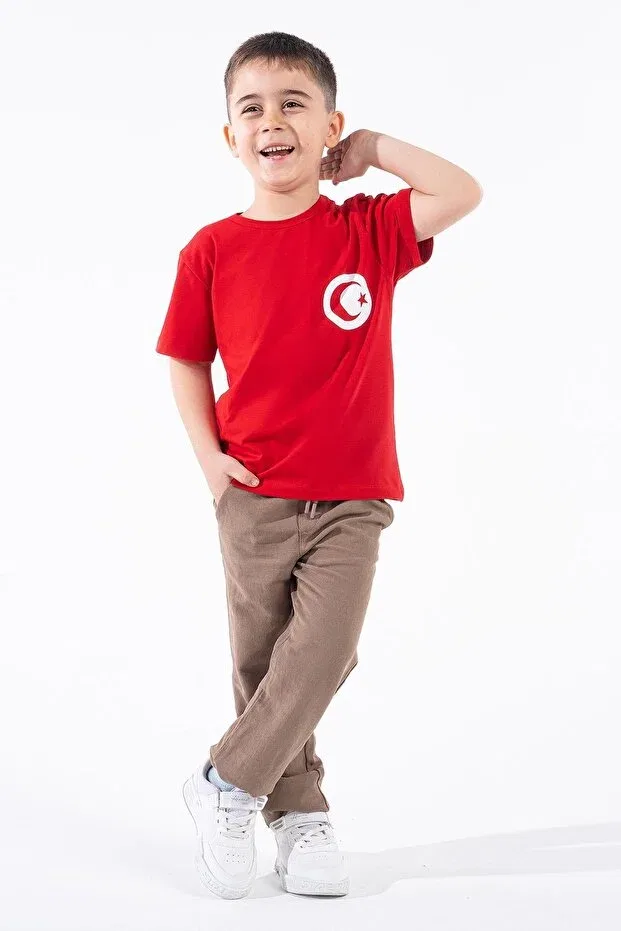 Детская футболка для мальчиков с принтом Trend Baby Kids, Boy Red — фото 2
