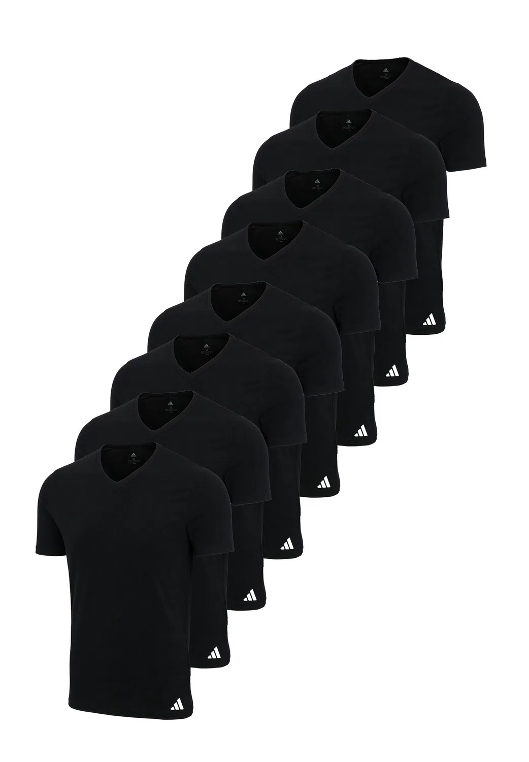 Мужские футболки с V-образным вырезом 8 Pack Adidas, Черный