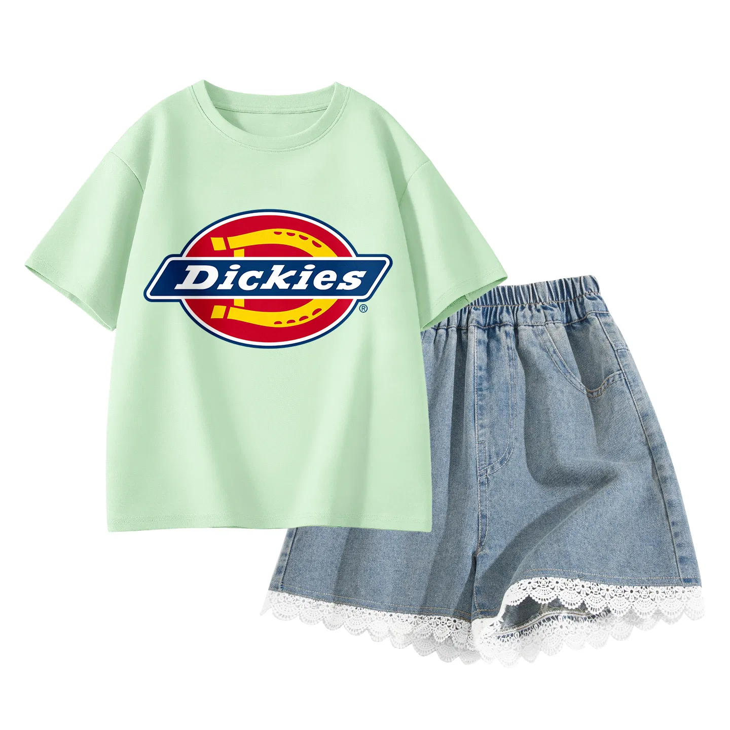 Детский спортивный комплект с круглым вырезом Dickies, Standard Sky Blue/Solid Color Lake Blue — фото 3