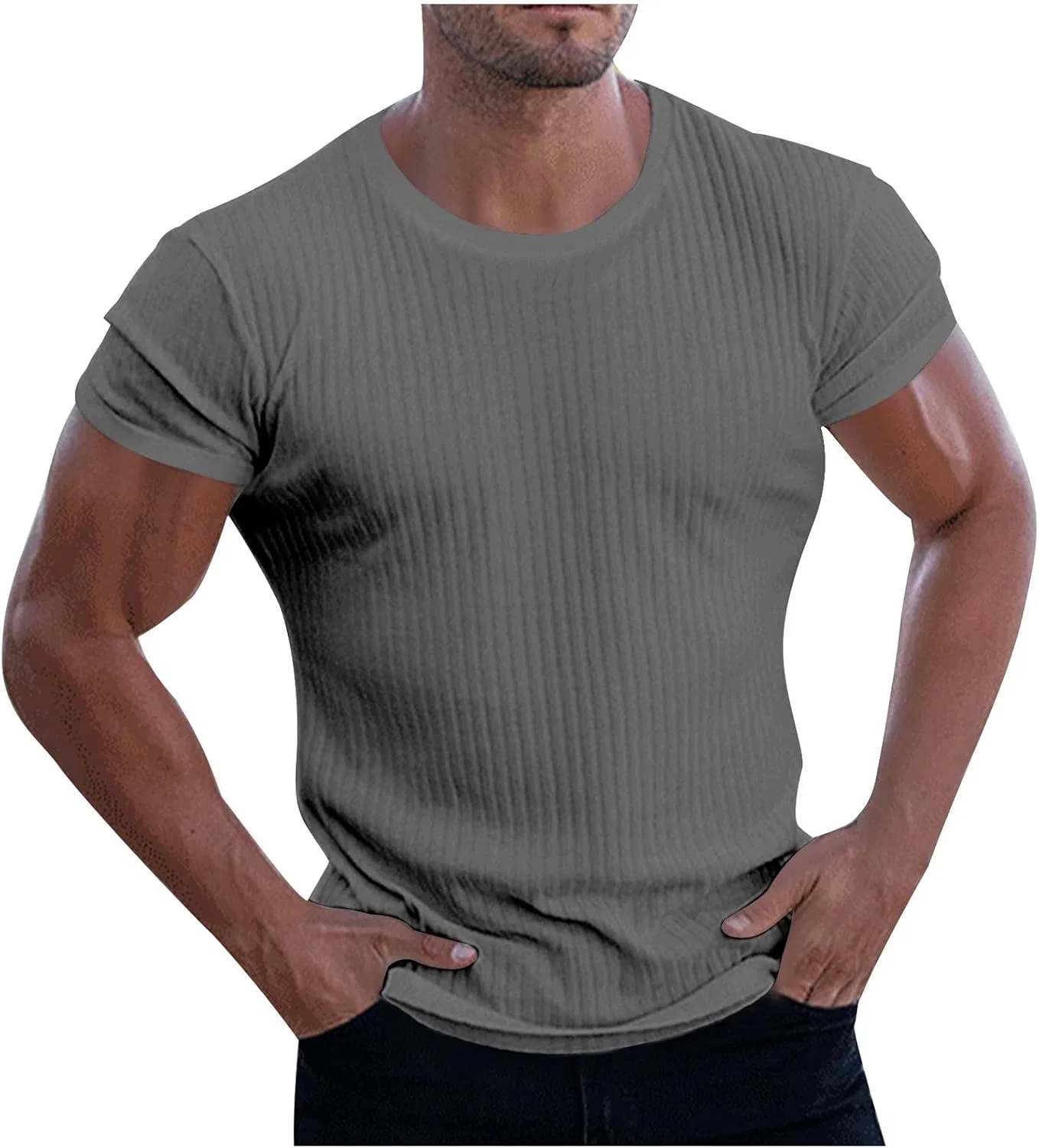 Мужская футболка с коротким рукавом Knitted Shirts, Dark Gray