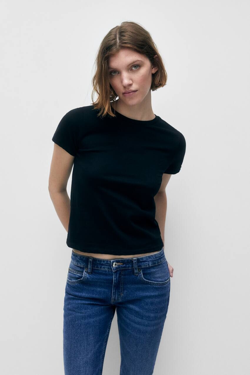 

Базовая футболка с коротким рукавом Pull&Bear, черный