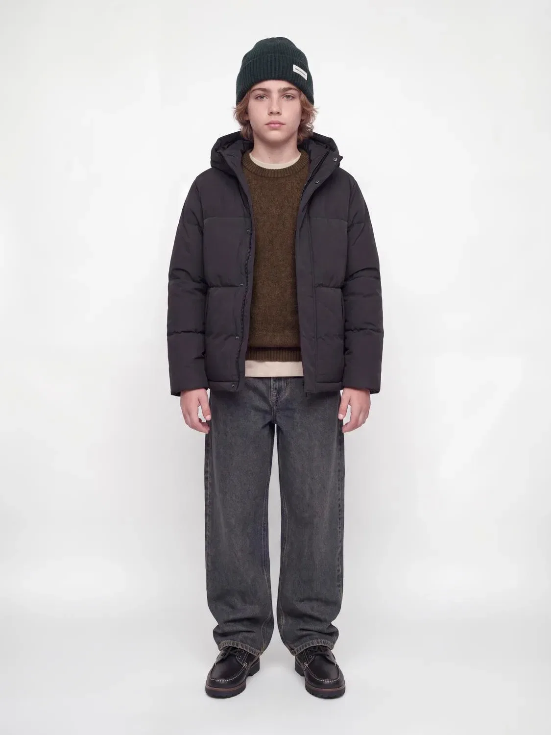 Пуловер вязаный Jjesoho Jack & Jones Junior, коричневый — фото 4