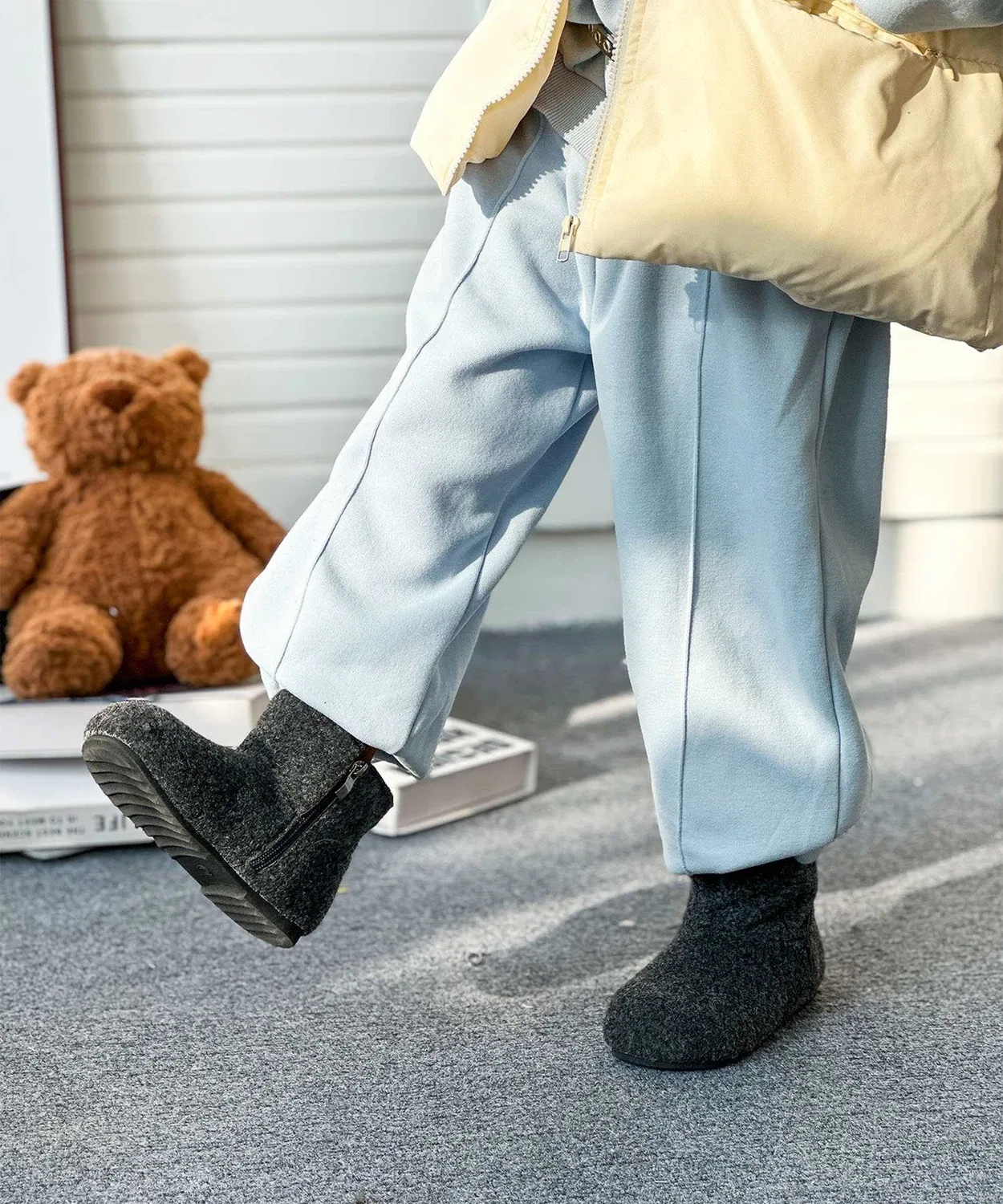 Ботинки зимние детские с флисом aimoha-KIDS- коричневые — фото 4