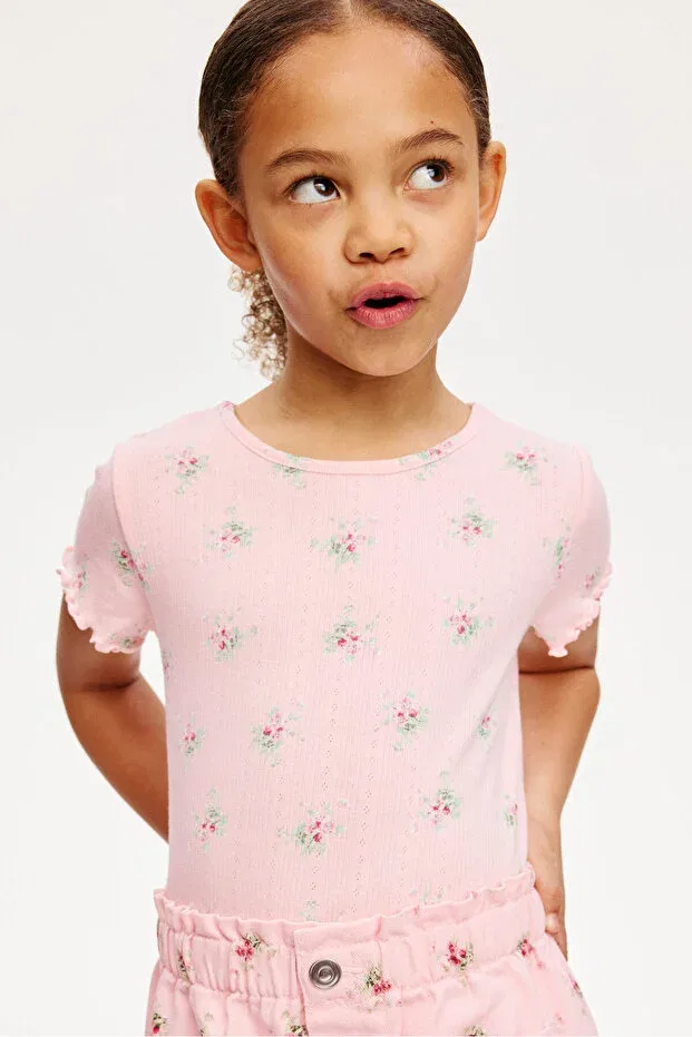 Детская футболка для девочек с принтом H&M, Light Pink Floral — фото 2