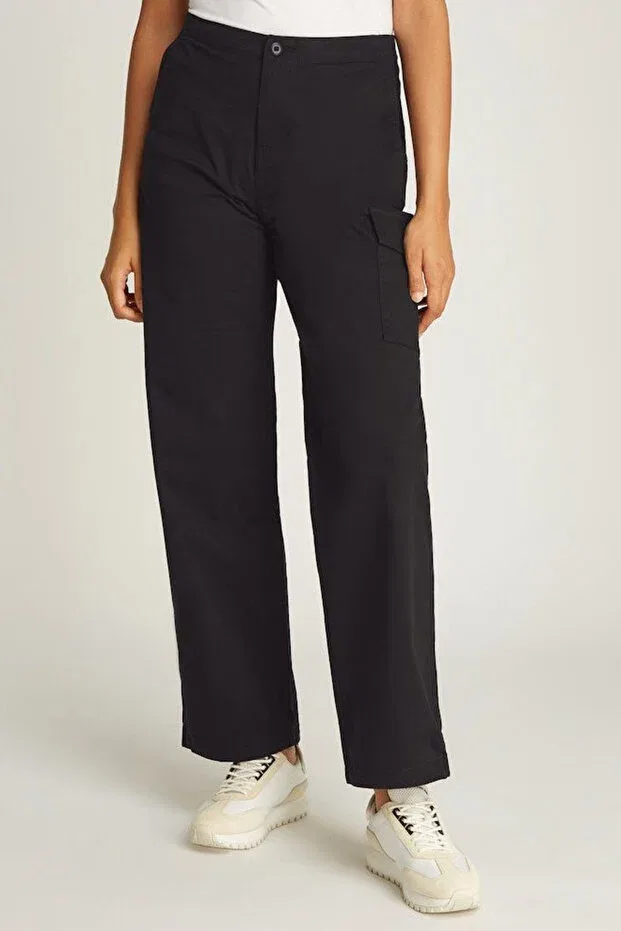Женские повседневные брюки из футера Calvin Klein, Black — фото 4