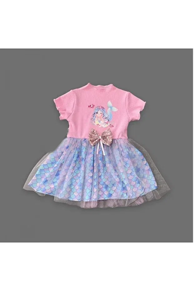 Детское платье для девочек с принтом Mermaid Printed Flake Pattern Skirt Generic Brands, Colored — фото 2