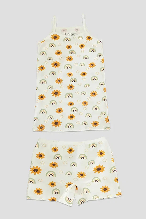 Детское нижнее белье для девочек хлопковое комплект 2 шт Premium Cotton Sunflower Patterned Combed Cotton Defne Baby, Colored — фото 4