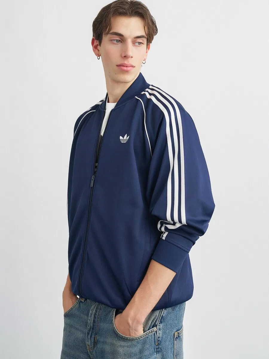 Куртка ADIDAS ORIGINALS Between-Season 'SST Adicolor Classics' темно-синего цвета — фото 2