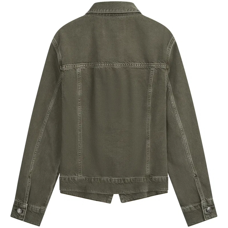 Женская джинсовая куртка с отложным воротником Calvin Klein, 4AW Grass Gray Green — фото 3