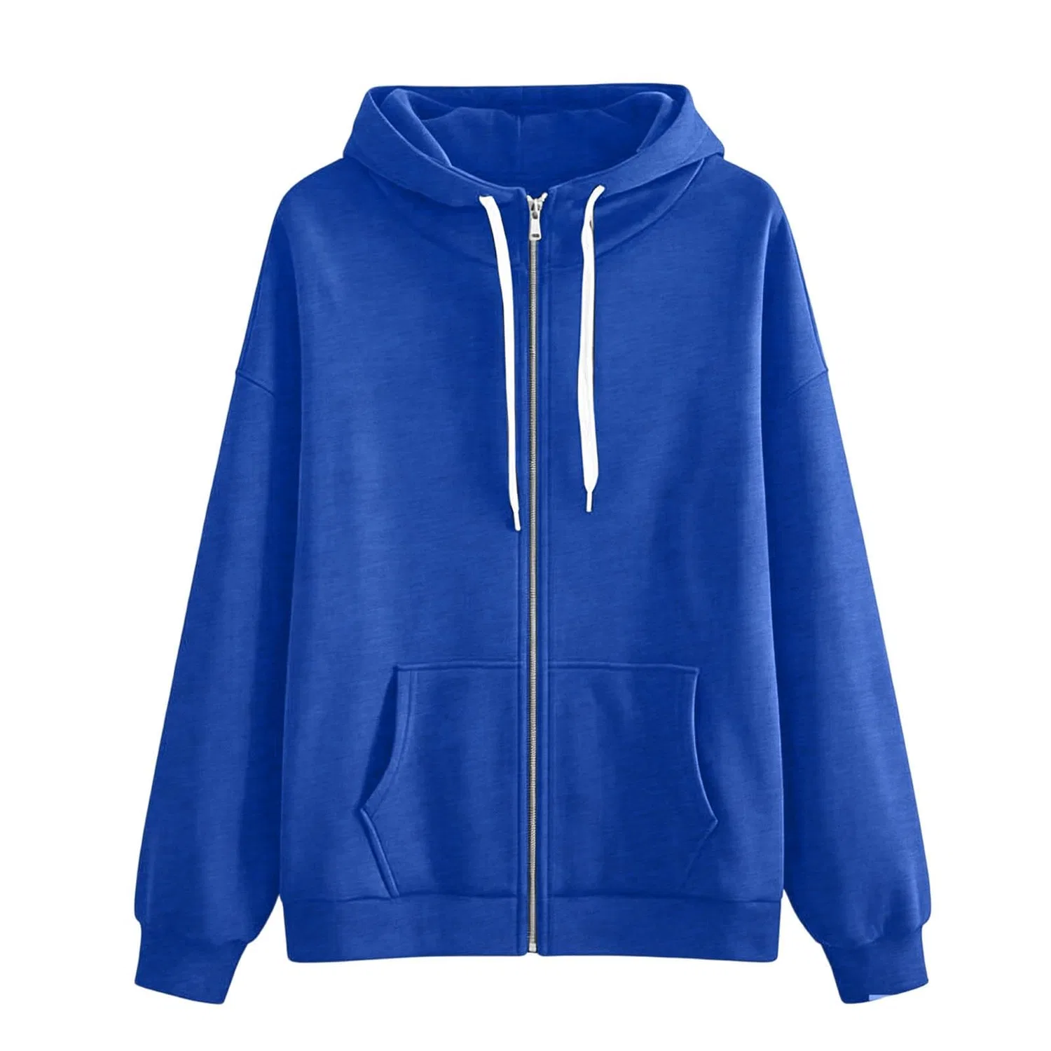 Женский худи oversize из флиса, однотонный, #04 Blu — фото 4