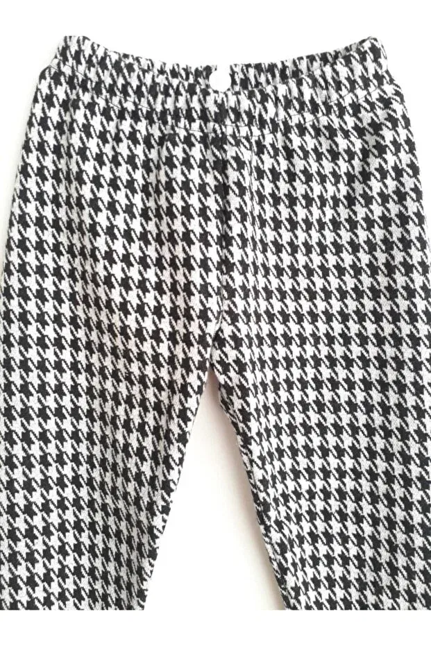 Детские леггинсы для девочек с принтом Strawberry detailed sweater patterned Generic Brands, Black-White — фото 4