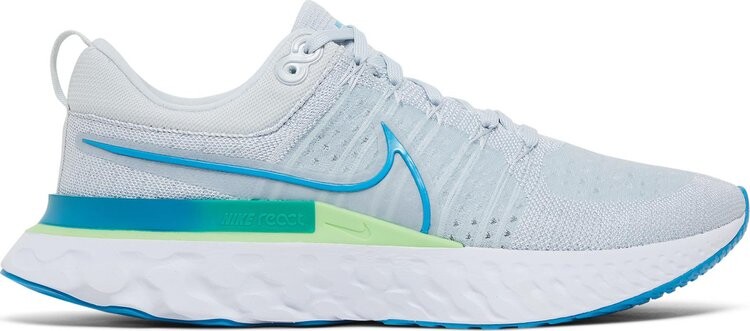 

Кроссовки Nike React Infinity Run Flyknit 2 'Pure Platinum Emerald Laser Blue', серый