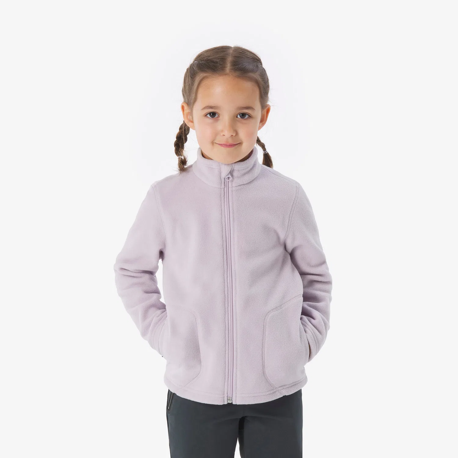 Детская флисовая куртка с молнией MH100 Quechua, Zartes Fliederfarben