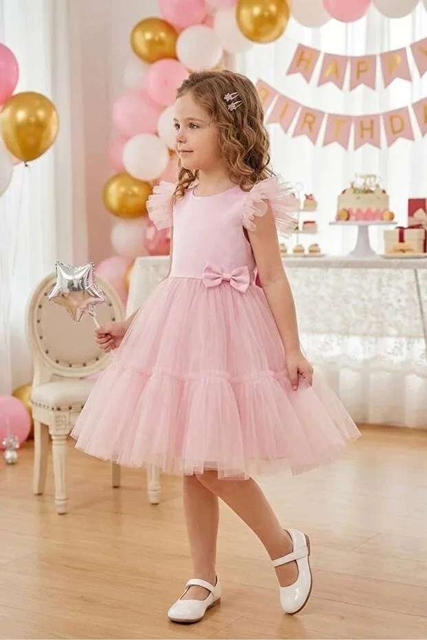 Детское платье для девочек с коротким рукавом Assef, Pink