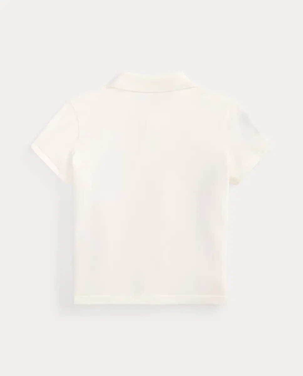 Детское поло для девочек с длинным рукавом Big Pony Polo Ralph Lauren, Blanco — фото 2