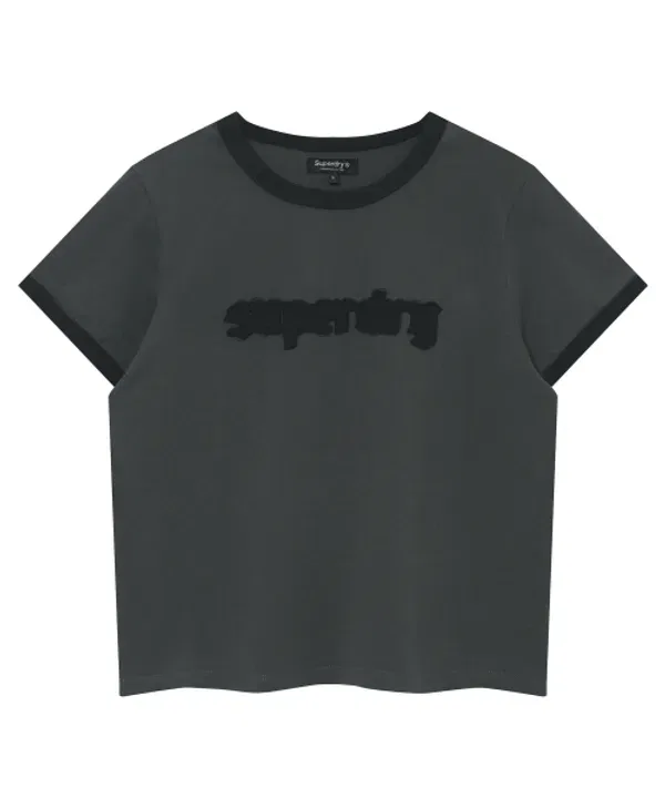Футболка с круглым вырезом с винтажным логотипом Superdry, угольный