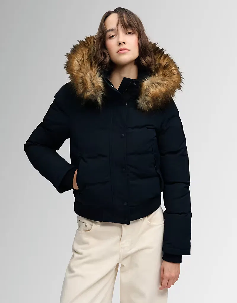 Куртка-бомбер Superdry Everest с капюшоном, затмение (eclipse navy) — фото 2