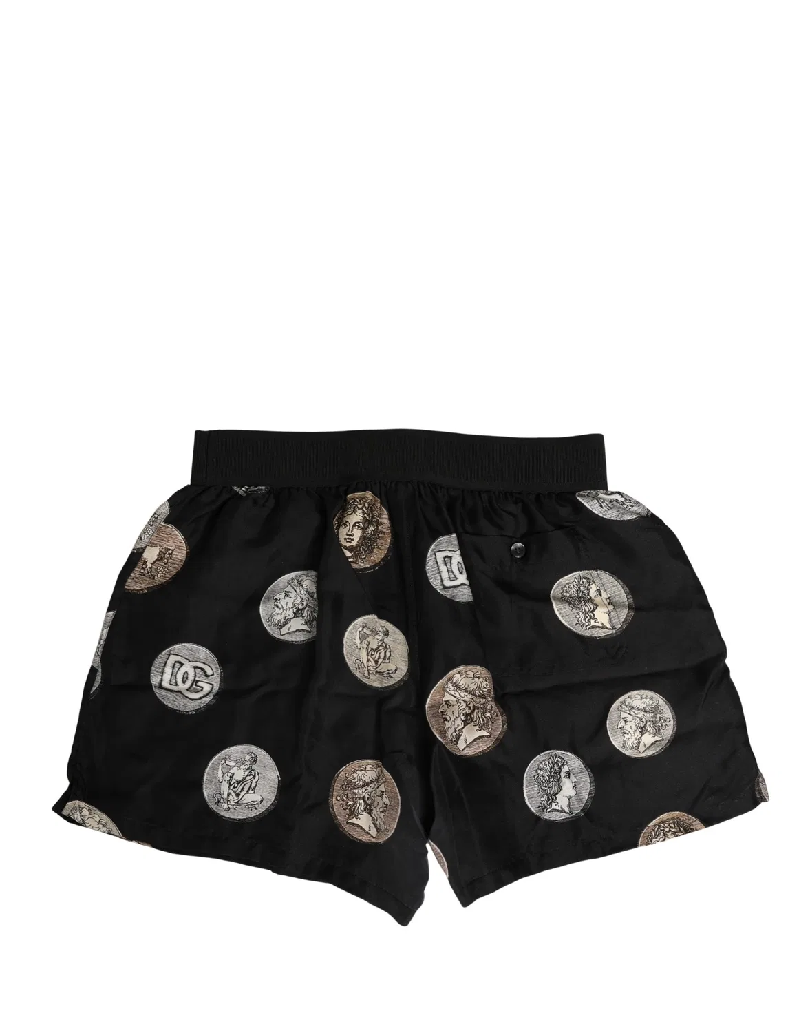 Мужские шорты-боксеры с эластичным поясом Ancient Coin Print Dolce & Gabbana, Black — фото 4