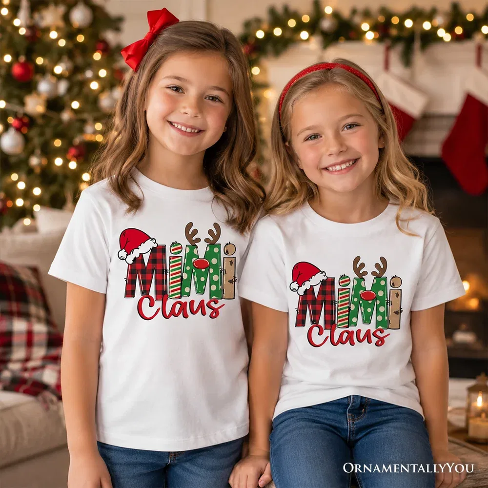 Детская футболка с принтом Mimi Claus Retro Christmas OrnamentallyYou, White — фото 4