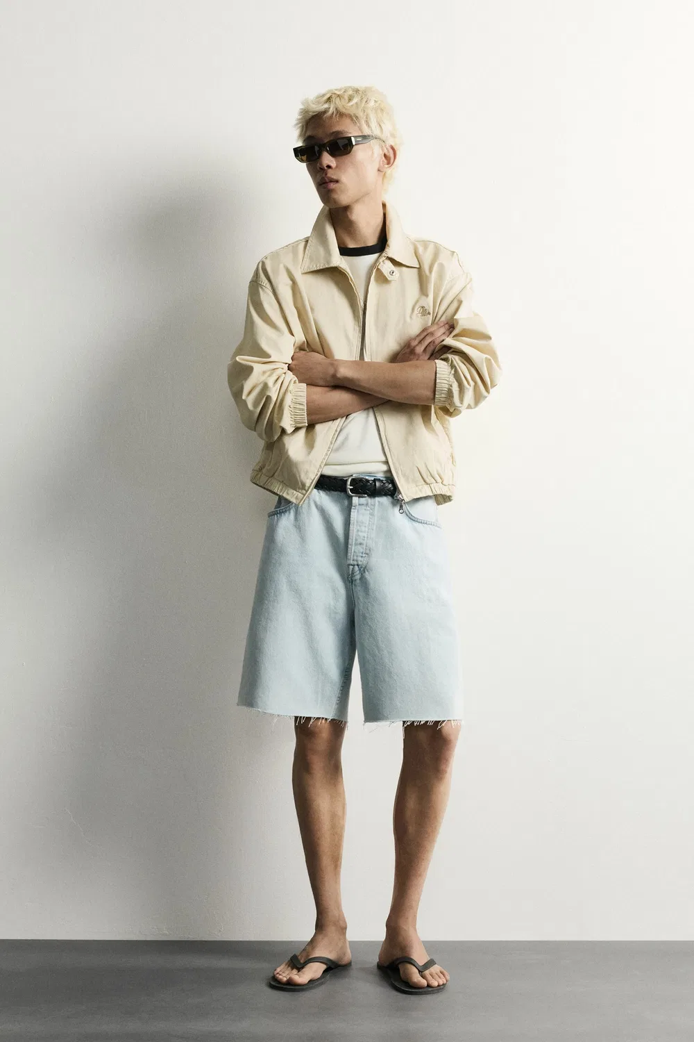 Прямые джинсовые шорты-бермуды ZARA, Light blue