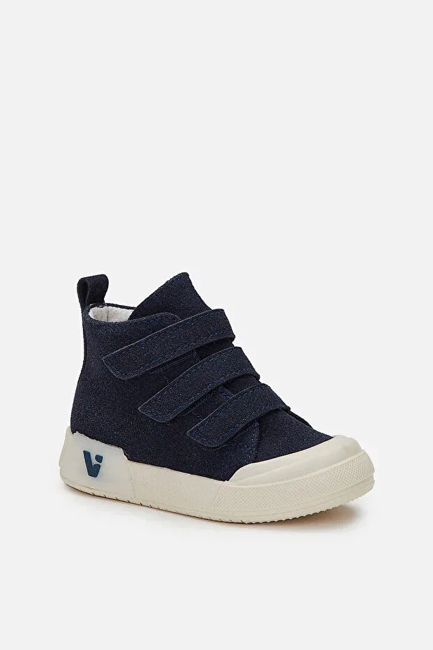 Детские ботинки для девочек на липучке Naru Vicco, Navy Blue — фото 3