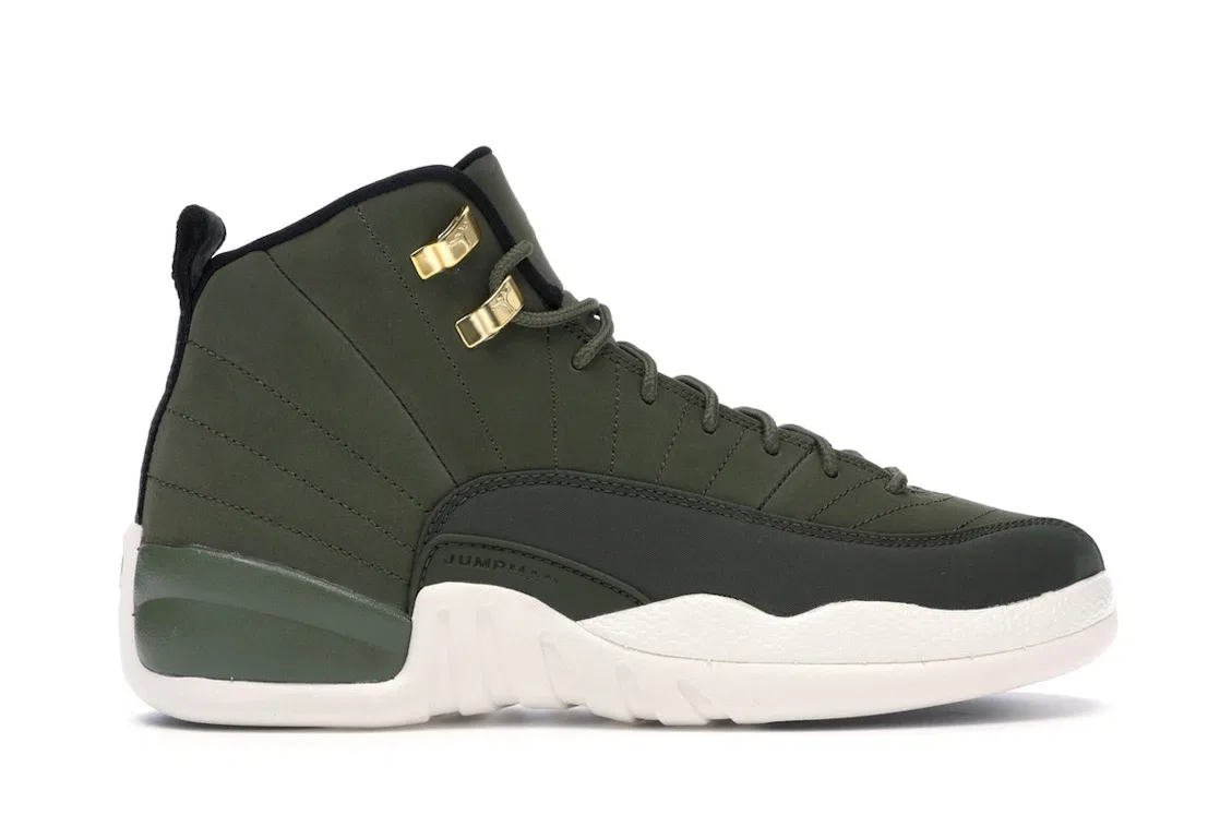 Детские кроссовки с высоким верхом Jordan 12 Retro Chris Paul Class Of 2003 Jordan, Olive Canvas/Black-Sail