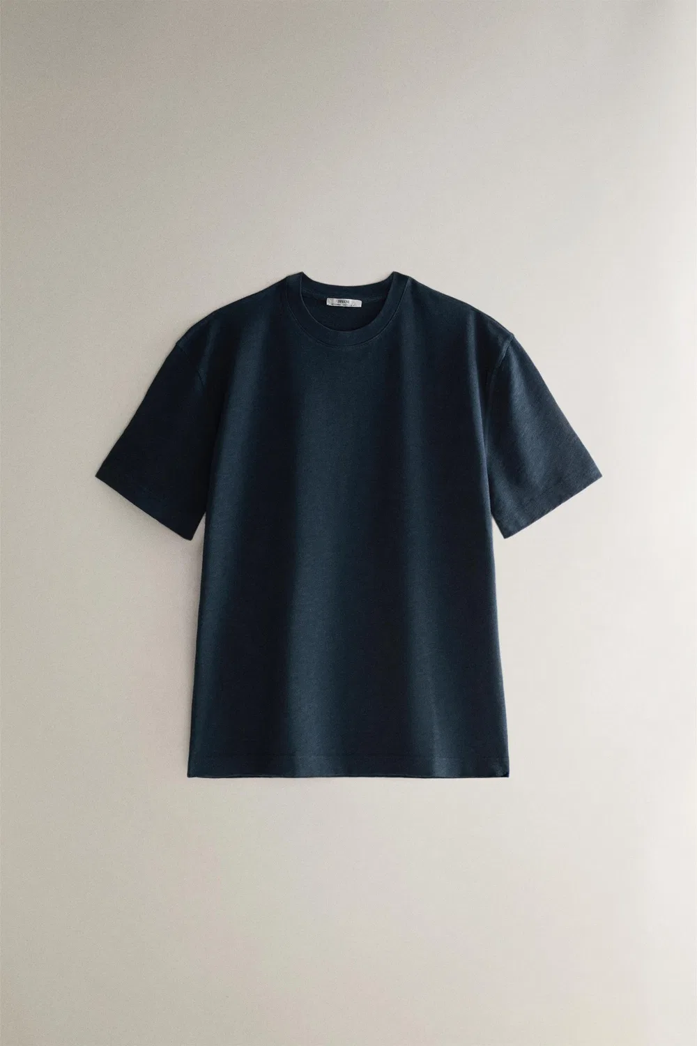 Хлопковая футболка с коротким рукавом ZARA, Blue