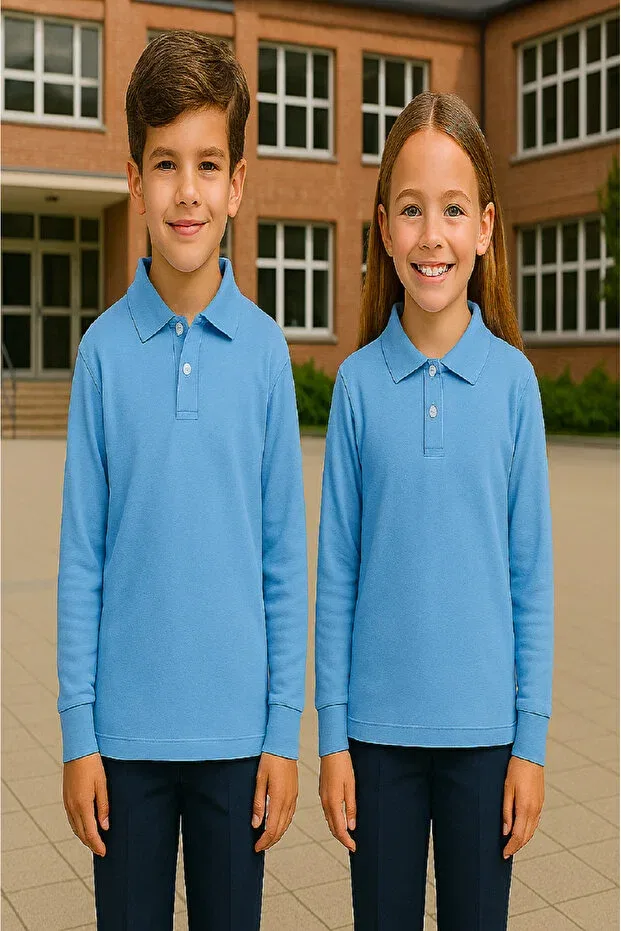 Детские свитшот для девочек с длинным рукавом Chulfa, Light Blue — фото 3
