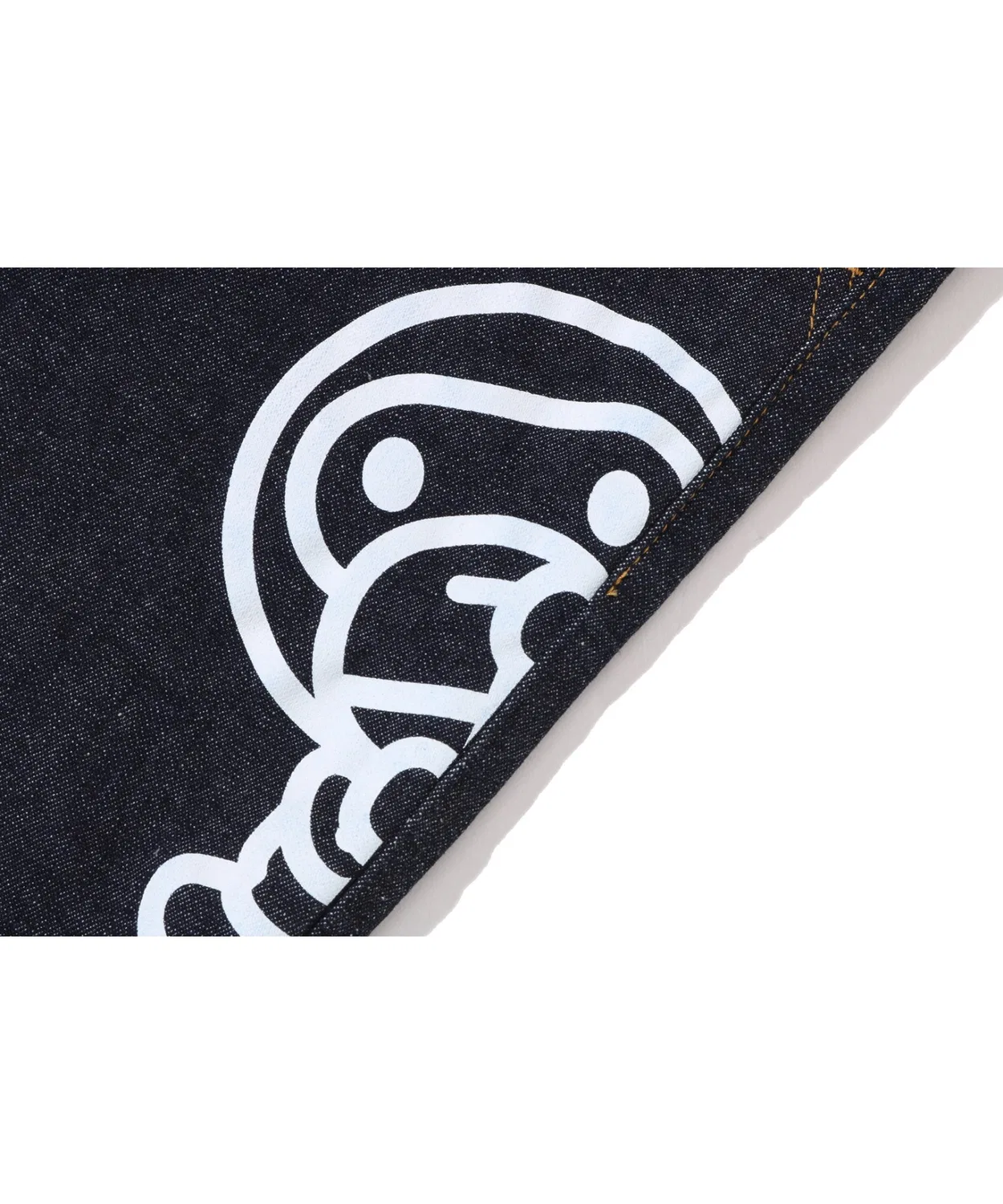 Детские джинсовые шорты с принтом BABY MILO 10 OZ DENIM SHORTS A BATHING APE, Indigo Blue — фото 3