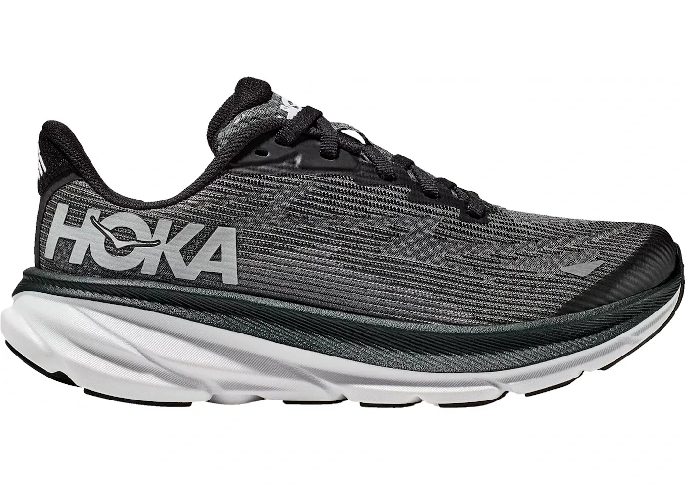 Детские кроссовки для бега Clifton 9 Hoka One One, Black/White