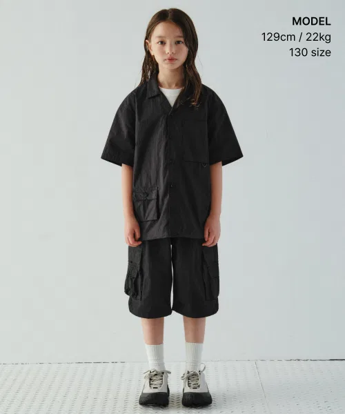 Детская рубашка с длинным рукавом модель City Leisure MUSINSA STANDARD KIDS, Черный — фото 2