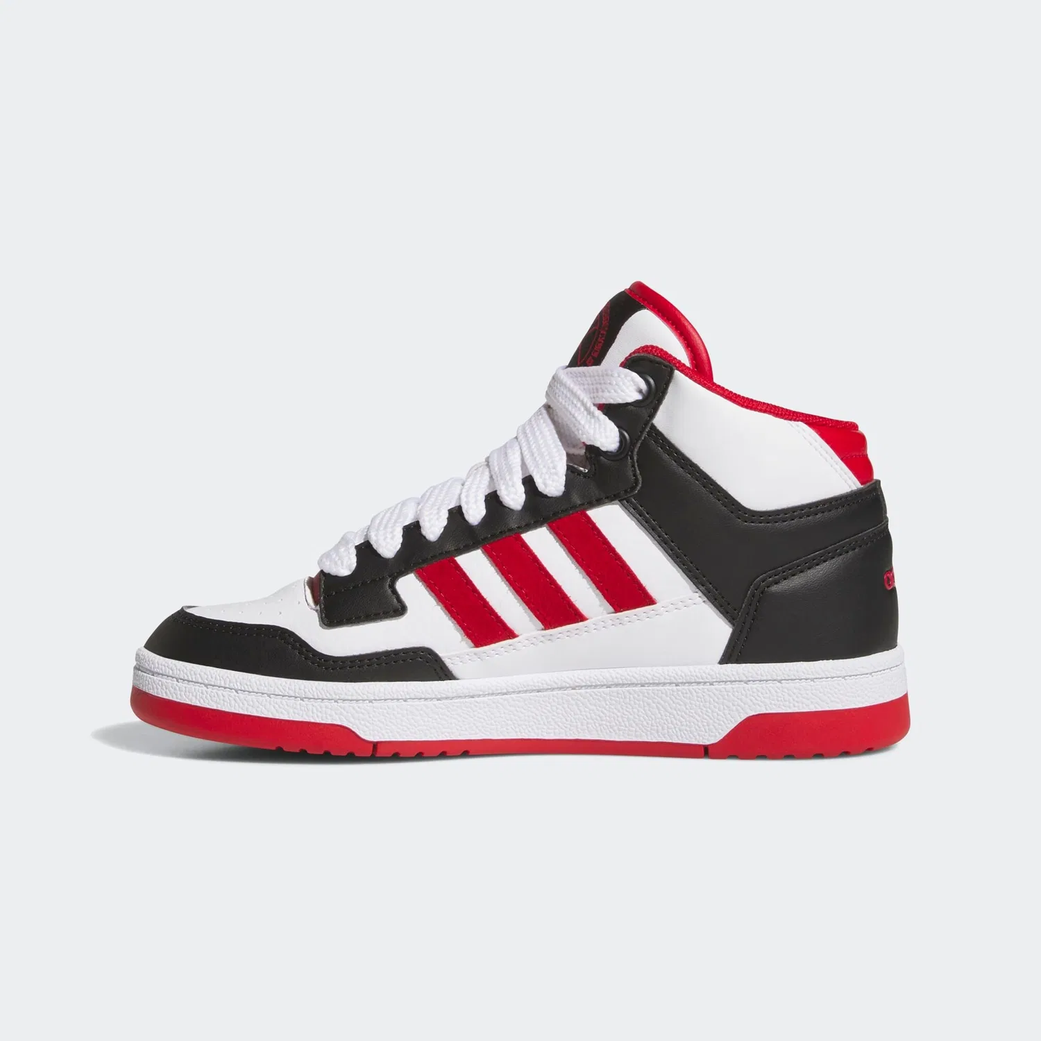 Детские кроссовки высокие Rapid Court Mid Adidas Sportswear, Core Black/Team Power Red 2/Ftwr White — фото 3