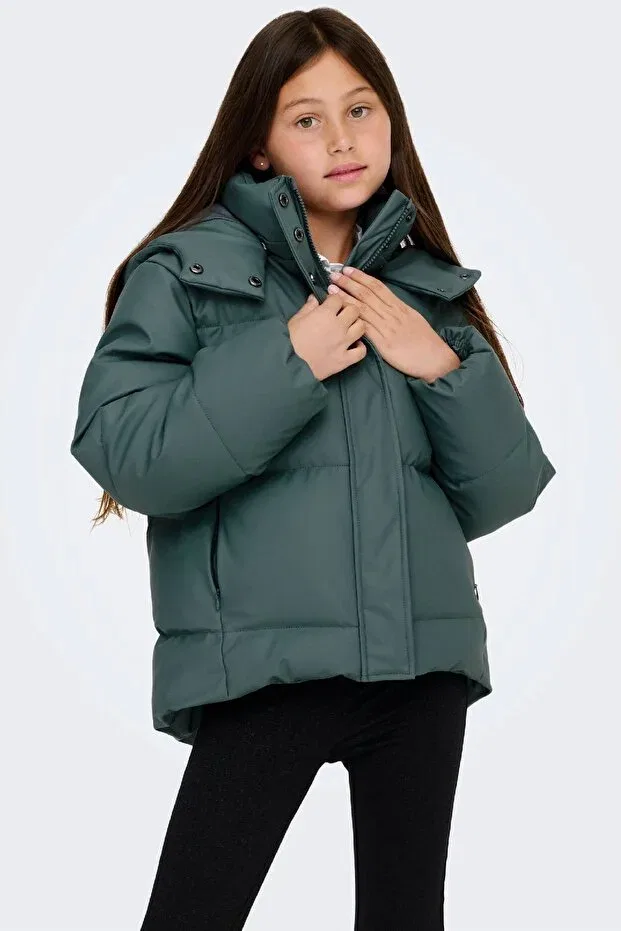 Детское пуховое пальто для девочек с капюшоном Agnes Only, Green