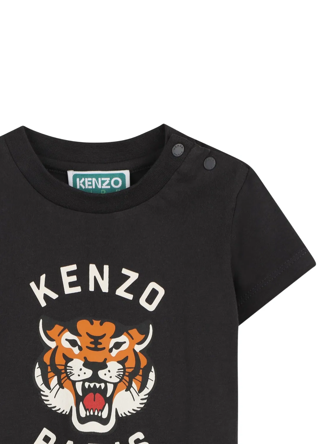 Футболка с принтом Tiger и логотипом Kenzo Kids, черный — фото 3
